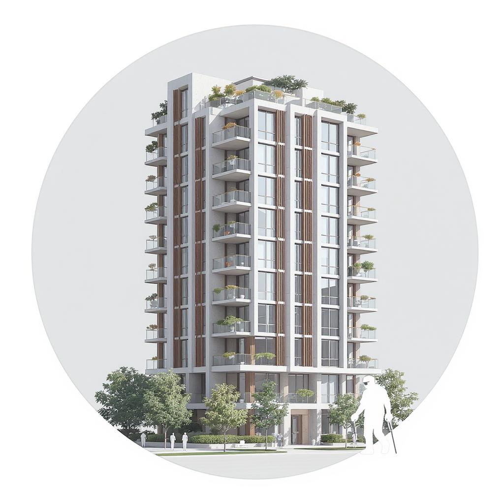 Default_MinimalisArchitectural_rendering_of_a_modern_midrise_r_0